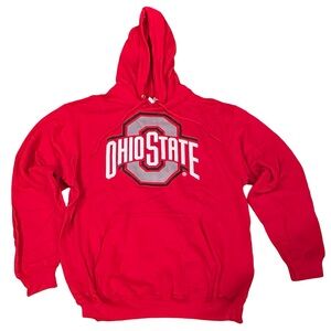 Ohio State University Distressed Primary Logo Hoodie, Size Large.